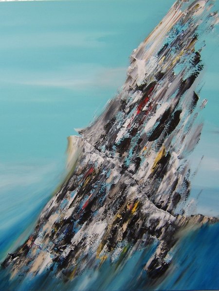 Oiseau de feu tombant &agrave; la mer (2012) 152 X 121cm  - prix 1200 $CAD